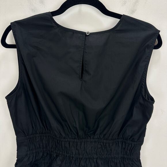 J.Crew Hyacinth Top Cotton Poplin Smocked Cinched Waist Classic Black Small NWT - Picture 9 of 9